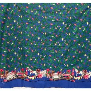 Vintage Christmas Fabric Panel Toys Gingerbread Print Cotton Material By Yard